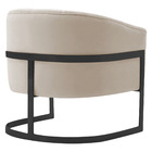 Poltrona Decorativa Sala De Estar Recepção Mavie Base De Ferr