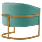 Poltrona Decorativa Sala De Estar Recepção Mavie Base De Ferr