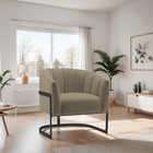 Poltrona Decorativa Sala De Estar Recepção Mavie Base De Ferr