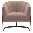 Poltrona Decorativa Sala De Estar Recepção Mavie Base De Ferr