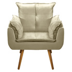 Poltrona Decorativa Sala De Estar Recepção Vicky Pés Palito S