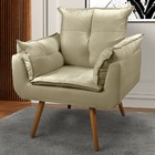 Poltrona Decorativa Sala De Estar Recepção Vicky Pés Palito S