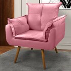 Poltrona Decorativa Sala De Estar Recepção Vicky Pés Palito S