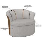 Poltrona Decorativa Sala De Estar Redonda Rubia M22 Linho Cin