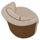 Poltrona Decorativa Sala De Estar Redonda Rubia M22 Linho Cru