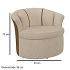 Poltrona Decorativa Sala De Estar Redonda Rubia M22 Linho Cru