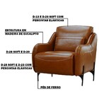Poltrona Decorativa Sala De Estar Rene Supreme Couro Caramelo