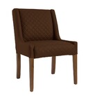 Poltrona Decorativa Sala De Estar Tallulah Pvc Marrom Tressê