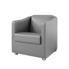 Poltrona Decorativa Sala De Estar Tila Corino Cinza Claro