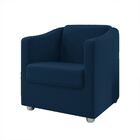 Poltrona Decorativa Sala De Estar Tila Suede Azul Marinho