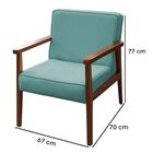 Poltrona Decorativa Sala De Estar Vitória Suede Azul Tiffany