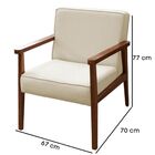 Poltrona Decorativa Sala De Estar Vitória Suede Bege Claro