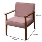 Poltrona Decorativa Sala De Estar Vitória Suede Veludo Rosê