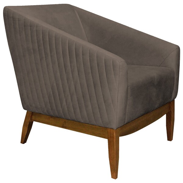 Poltrona Decorativa Sala De Estar Zahara Veludo Cappuccino Tr