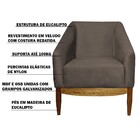 Poltrona Decorativa Sala De Estar Zahara Veludo Cappuccino Tr