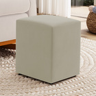 Poltrona Decorativa Sala De Estar Zoe Com Base Balanço E Puff