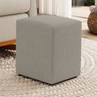 Poltrona Decorativa Sala De Estar Zoe Com Base Balanço E Puff