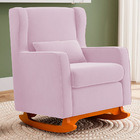 Poltrona Decorativa Sala De Estar Zoe Com Base Balanço Suede