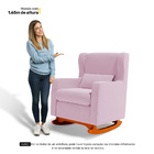 Poltrona Decorativa Sala De Estar Zoe Com Base Balanço Suede