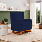 Poltrona Decorativa Sala De Estar Zoe Com Base Balanço Veludo