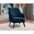 Poltrona Decorativa Sala De Jantar Magali Lisa Veludo Azul Ma