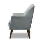 Poltrona Decorativa Sala De Jantar Magali Lisa Veludo Cinza C