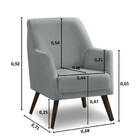 Poltrona Decorativa Sala De Jantar Magali Lisa Veludo Cinza C