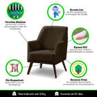 Poltrona Decorativa Sala De Jantar Magali Lisa Veludo Marrom