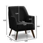 Poltrona Decorativa Sala De Jantar Magali Lisa Veludo Preto L