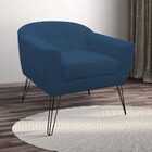 Poltrona Decorativa Sala Escritório Jolly Suede Azul Marinho