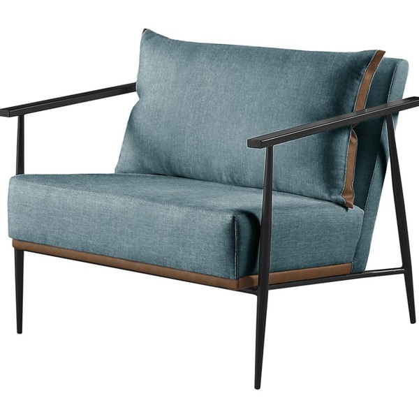 Poltrona Decorativa Sala Estar Alice Linho Azul