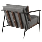 Poltrona Decorativa Sala Estar Alice Linho Cinza Medio