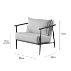 Poltrona Decorativa Sala Estar Alice Linho Preto 13t