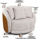 Poltrona Decorativa Sala Estar Base Giratória Witta M03 Courí