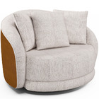 Poltrona Decorativa Sala Estar Base Giratória Witta M03 Courí