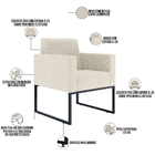 Poltrona Decorativa Sala Estar E Recepção Base Fixa De Metal