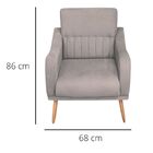 Poltrona Decorativa Sala Estar Estrela Veludo Marrom Claro