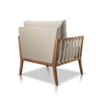 Poltrona Decorativa Sala Estar Jade Linho Bege Medio