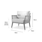 Poltrona Decorativa Sala Estar Jade Linho Off White