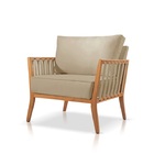 Poltrona Decorativa Sala Estar Jade Suede Bege Medio 02