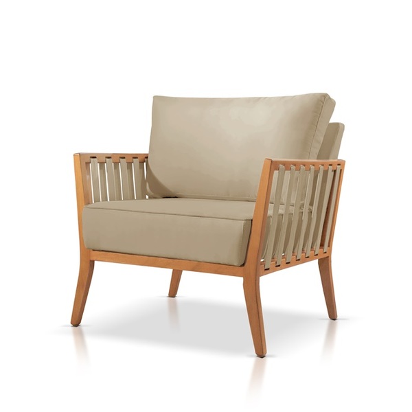 Poltrona Decorativa Sala Estar Jade Suede Bege Medio 02