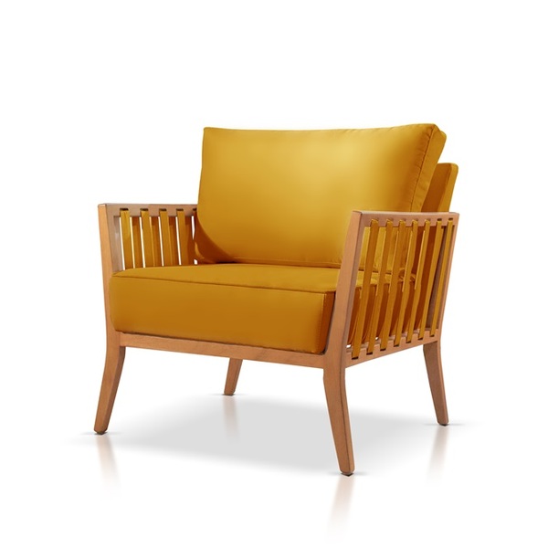 Poltrona Decorativa Sala Estar Jade Suede Mostarda 20