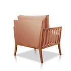 Poltrona Decorativa Sala Estar Jade Veludo Rosê 19