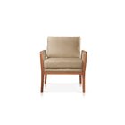 Poltrona Decorativa Sala Estar Julia Linho Bege Médio