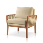 Poltrona Decorativa Sala Estar Julia Suede Bege Medio 02