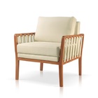 Poltrona Decorativa Sala Estar Julia Veludo Bege Claro 01