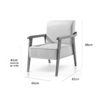 Poltrona Decorativa Sala Estar Luiza Linho Bege 06t