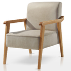 Poltrona Decorativa Sala Estar Luiza Linho Bege 06t