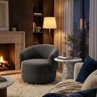 Poltrona Decorativa Sala Estar Orgânica Beatriz Boucle Cinza