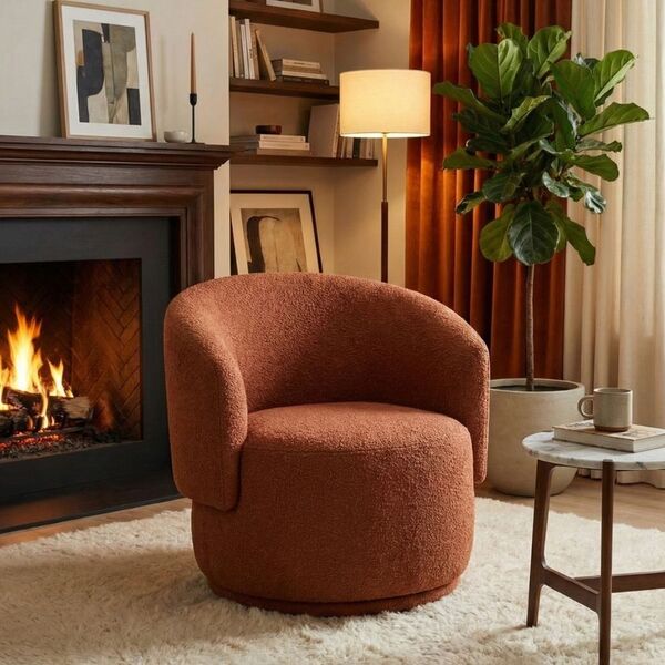 Poltrona Decorativa Sala Estar Orgânica Beatriz Boucle Terrac